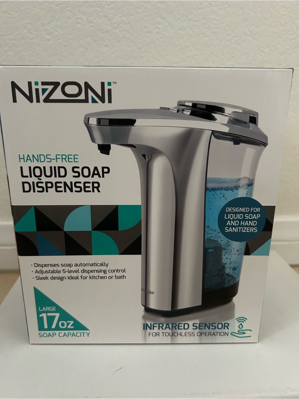 Silver Hands-Free Liquid Soap Dispenser